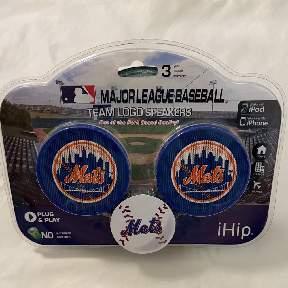 iHip MLB Mets Logo Speakers - Blue and Orange